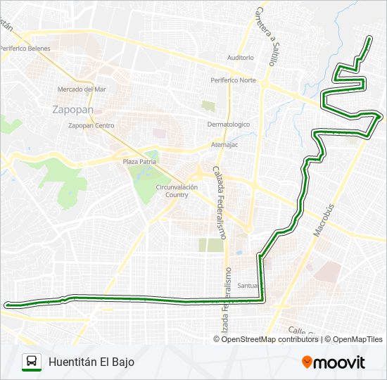 Mapa de C107 de autobús