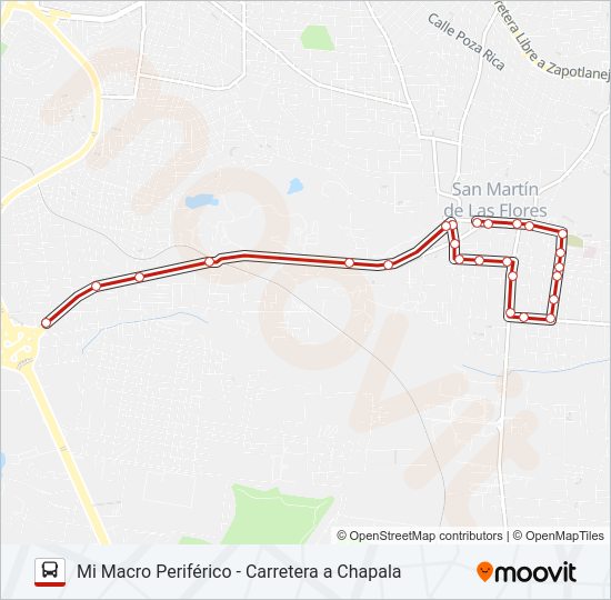 Mapa de A08 de autobús