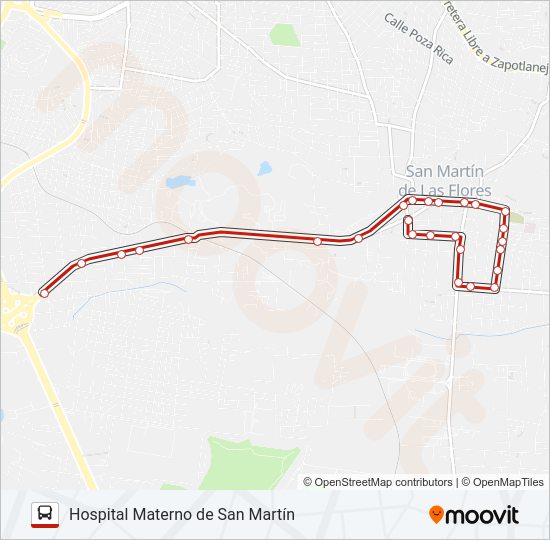 Mapa de A08 de autobús
