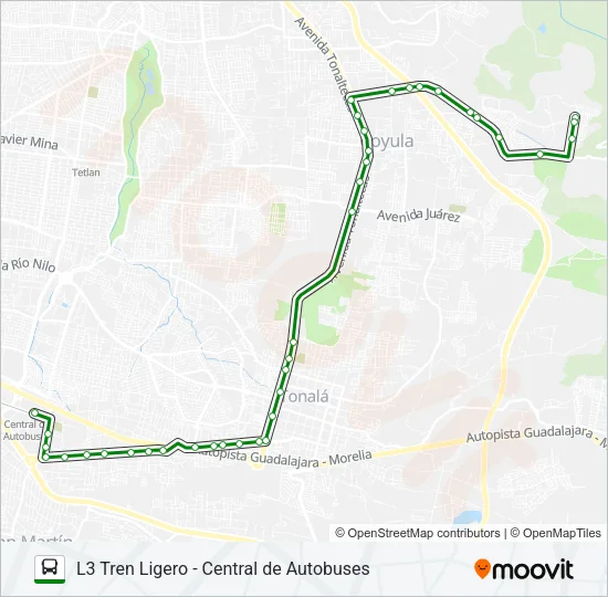 Mapa de C46 - URBI de autobús