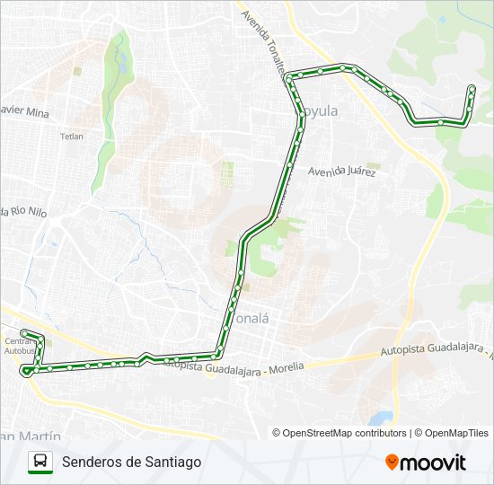 Mapa de C46 - URBI de autobús