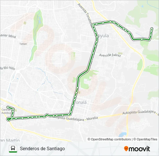 Mapa de C46 - URBI de autobús