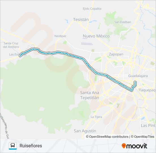 Mapa de RUISEÑORES de autobús