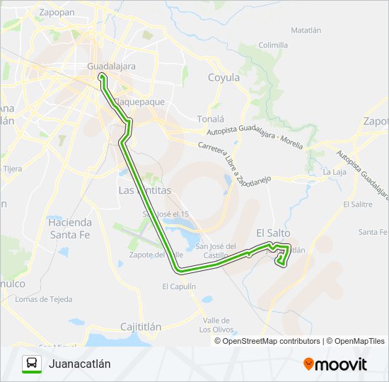 Mapa de T13-A de autobús