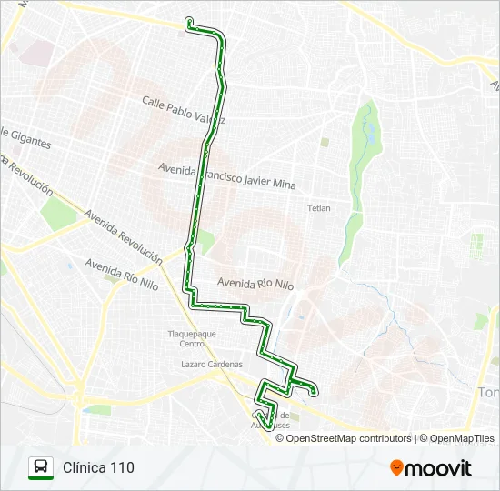 Mapa de C75 de autobús