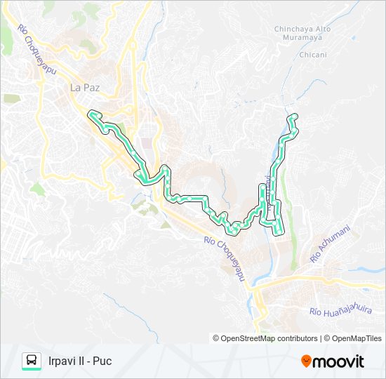 Mapa de IRPAVI II (NORTE) de autobús