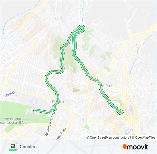 Mapa de 212 de autobús