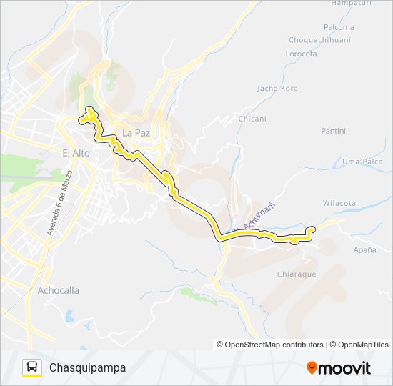 Mapa de 282 de autobús