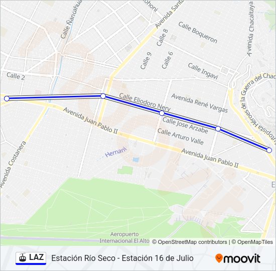 Mapa de LAZ de teleférico