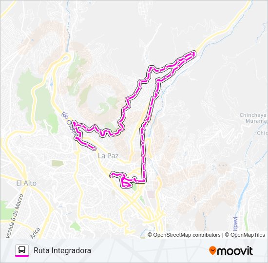 Mapa de INTEGRADORA de autobús