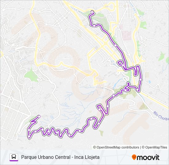 Mapa de INCA LLOJETA de autobús