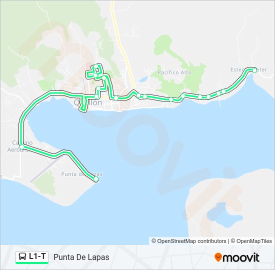 Mapa de L1-T de autobús