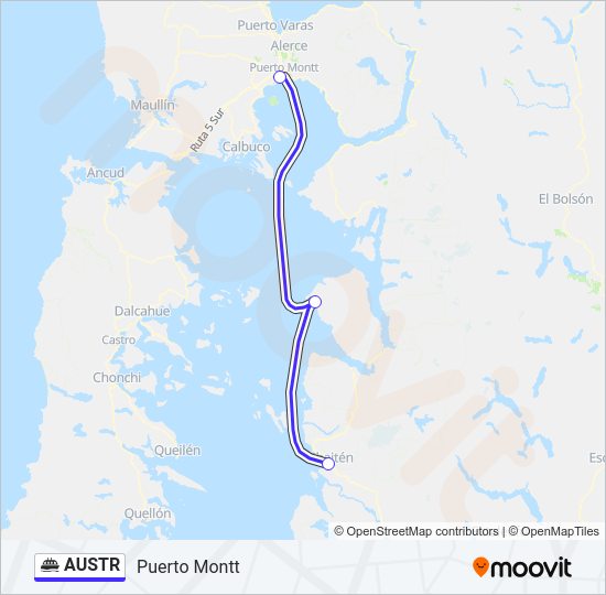 Mapa de AUSTR de ferry