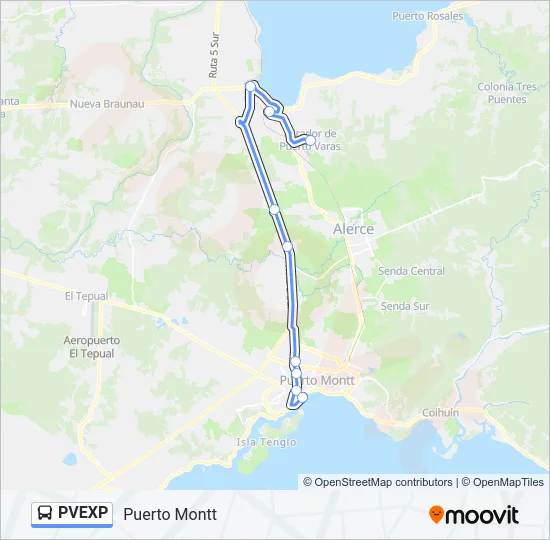 PVEXP Bus Line Map