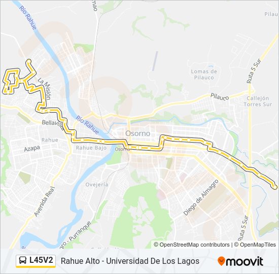 Mapa de L45V2 de autobús