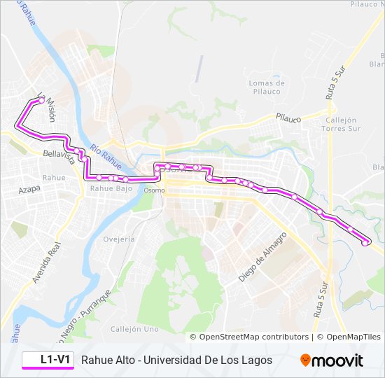 Mapa de L1-V1 de autobús