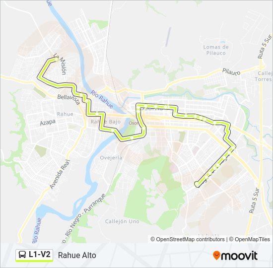 Mapa de L1-V2 de autobús