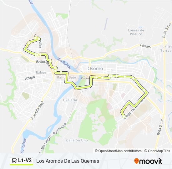 Mapa de L1-V2 de autobús