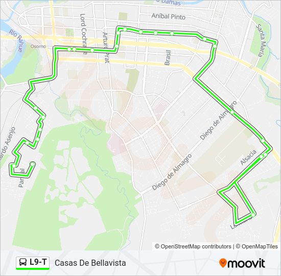 Mapa de L9-T de autobús