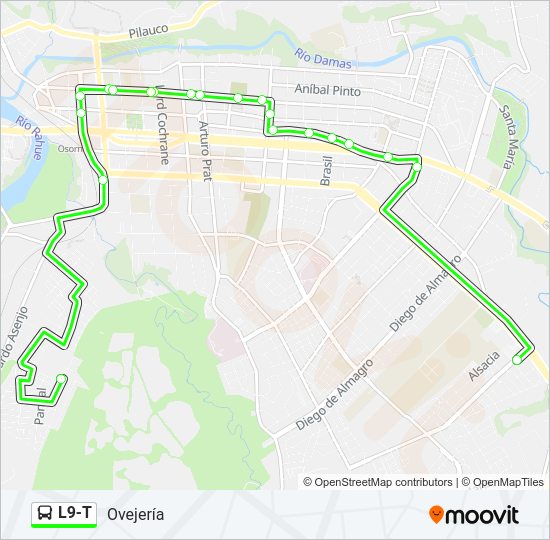 Mapa de L9-T de autobús
