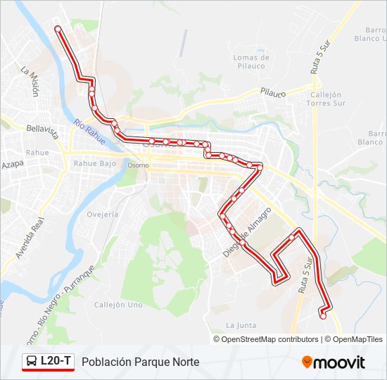 L20-T bus Line Map