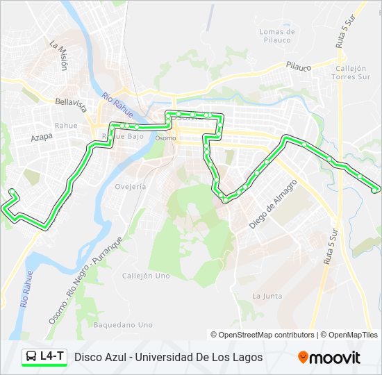 Mapa de L4-T de autobús