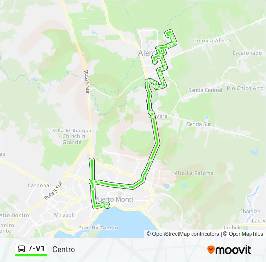 7-V1 Bus Line Map