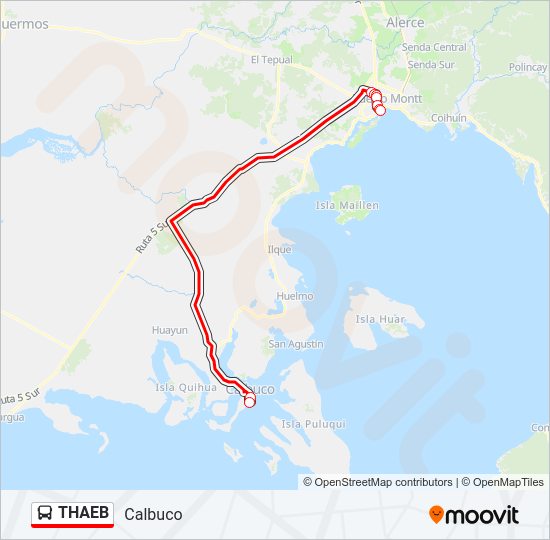 Mapa de THAEB de autobús