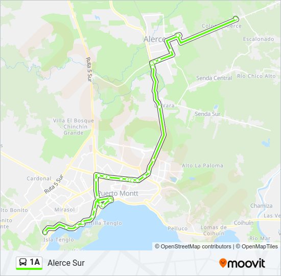 Mapa de 1A de autobús