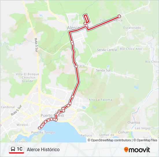 1C Bus Line Map