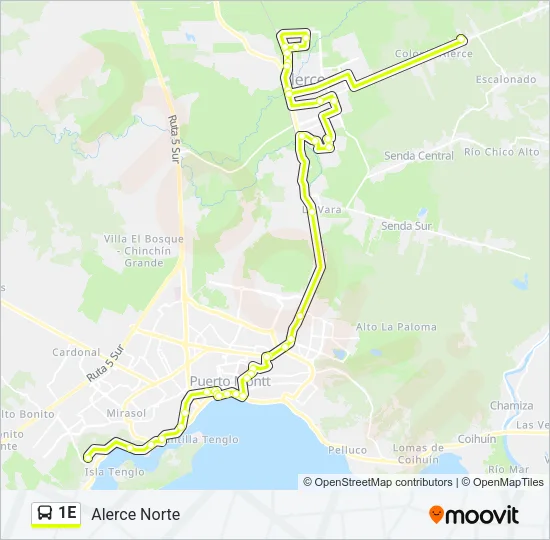 1E Bus Line Map