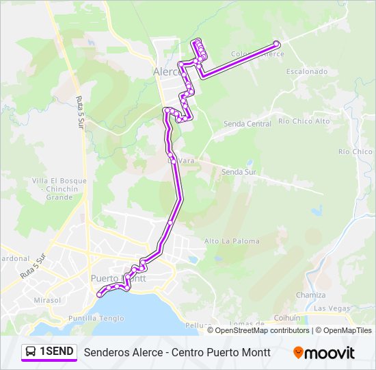 Mapa de 1SEND de autobús