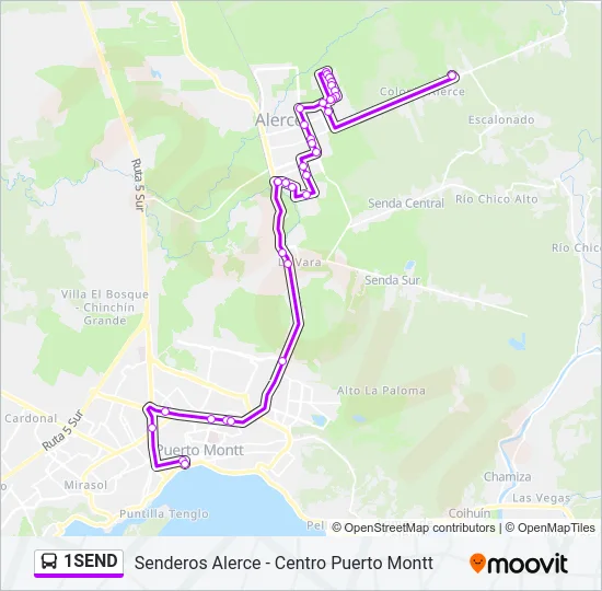 1SEND Bus Line Map