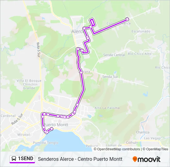 1SEND Bus Line Map