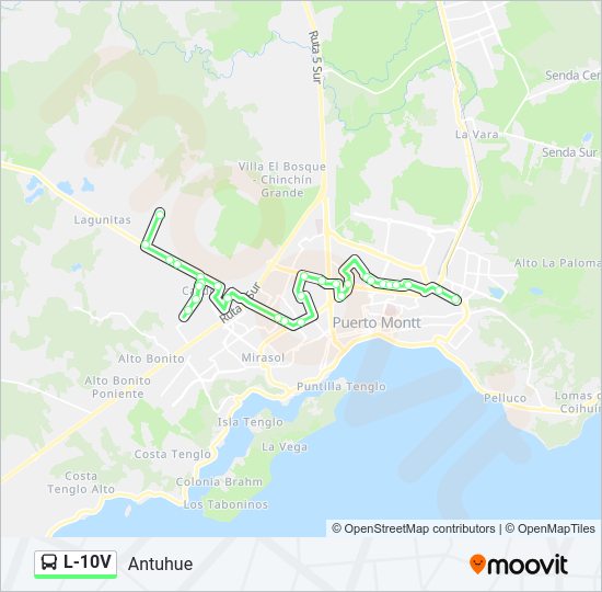 Mapa de L-10V de autobús