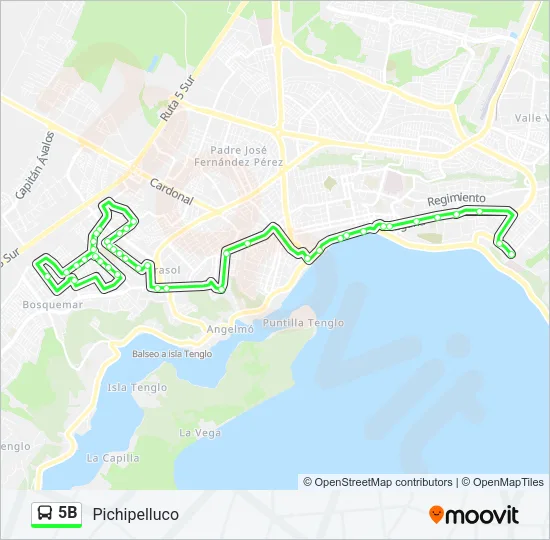 5B Bus Line Map