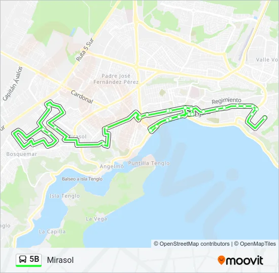 5B Bus Line Map
