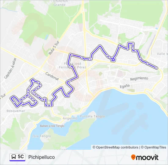 5C Bus Line Map