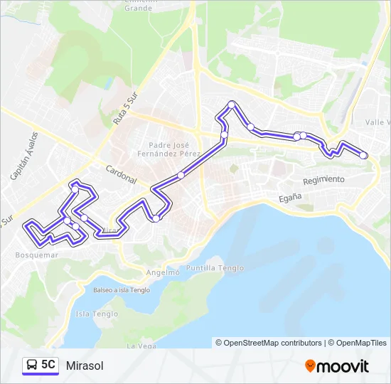 5C Bus Line Map