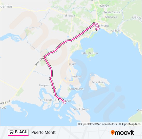 Mapa de B-AGU de autobús