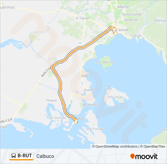 Mapa de B-RUT de autobús