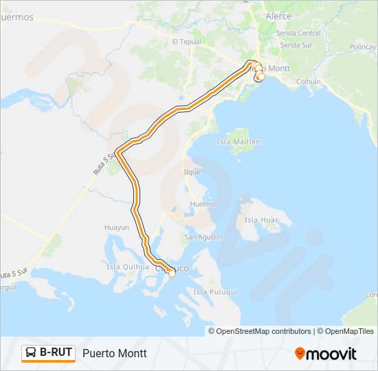 Mapa de B-RUT de autobús