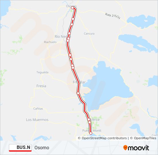 Mapa de BUS.N de autobús