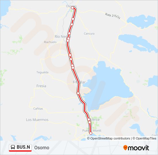 Mapa de BUS.N de autobús