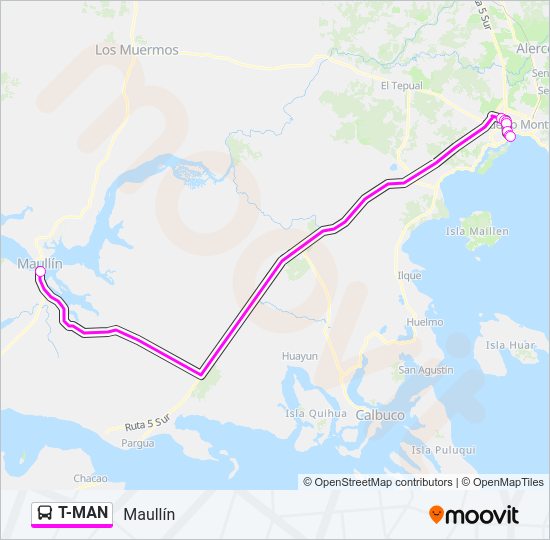 Mapa de T-MAN de autobús