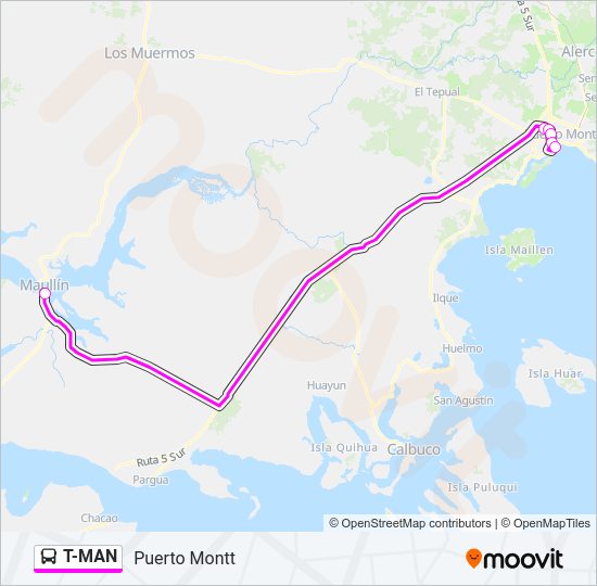 Mapa de T-MAN de autobús