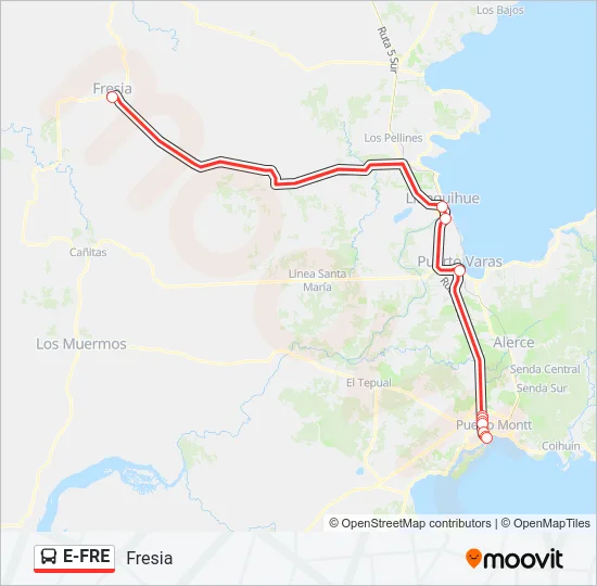 E-FRE Bus Line Map