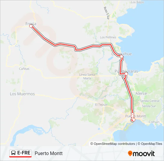 E-FRE Bus Line Map