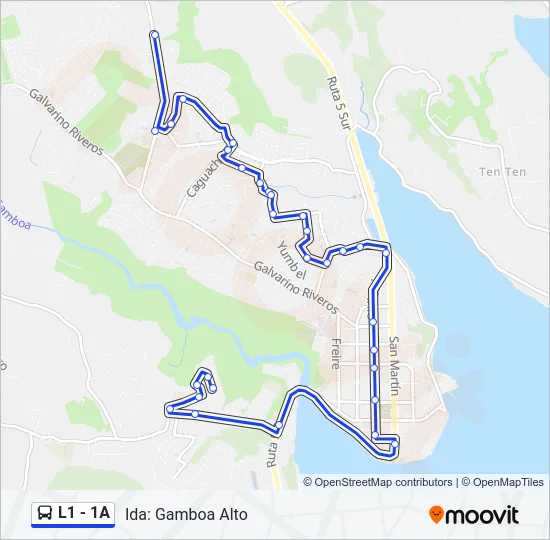 L1 - 1A Bus Line Map