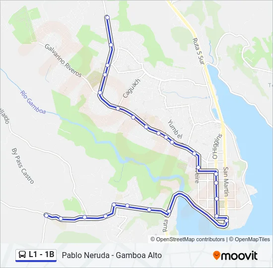 L1 - 1B Bus Line Map